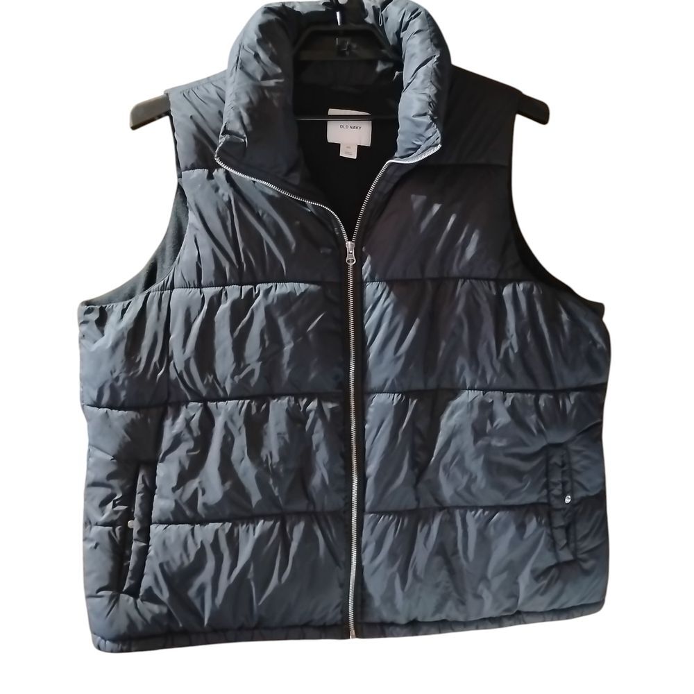 Old Navy Black Quilted Vest Fleece Lined Women's XXL